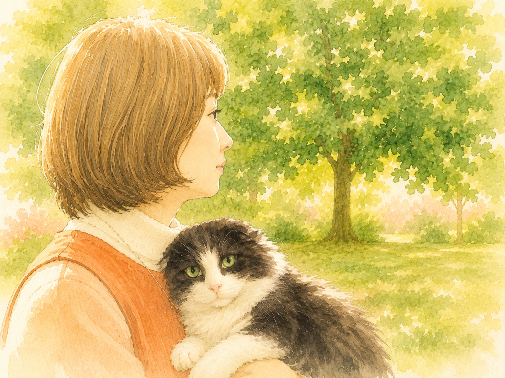 ことか - 猫のノアと一緒にいるイラスト